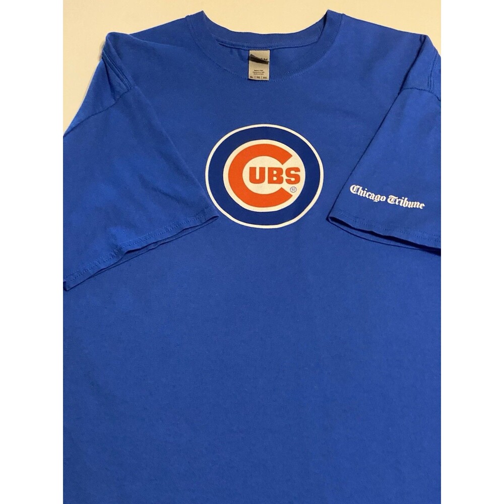 Chicago Cubs Short Sleeve T-Shirt Adult XL w/ Chicago Tribune Sleeve Graphic